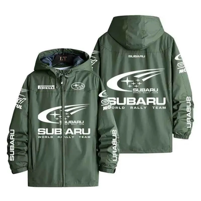 For Subaru Emblems F1 Racing Suit Jacket Fashion Hooded Zippers Coats Motorcycle Outdoor Riding Windbreakers  High Quality