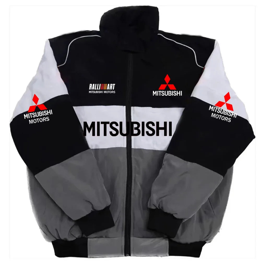 2026 Autumn/Winter Mitsubishi Rally Men's Stand Collar Zipper Jacket Vintage Youth Trendy Motorcycle Baseball Uniform