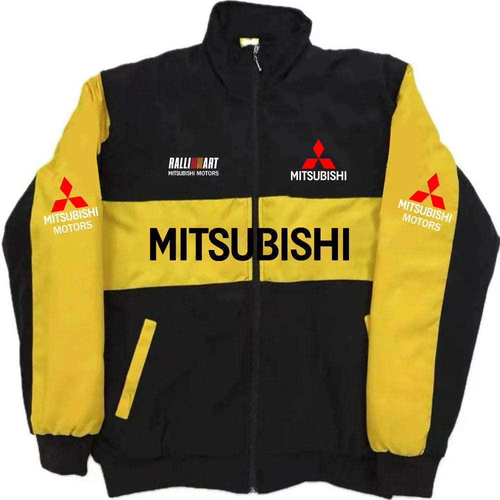 2026 Autumn/Winter Mitsubishi Rally Men's Stand Collar Zipper Jacket Vintage Youth Trendy Motorcycle Baseball Uniform