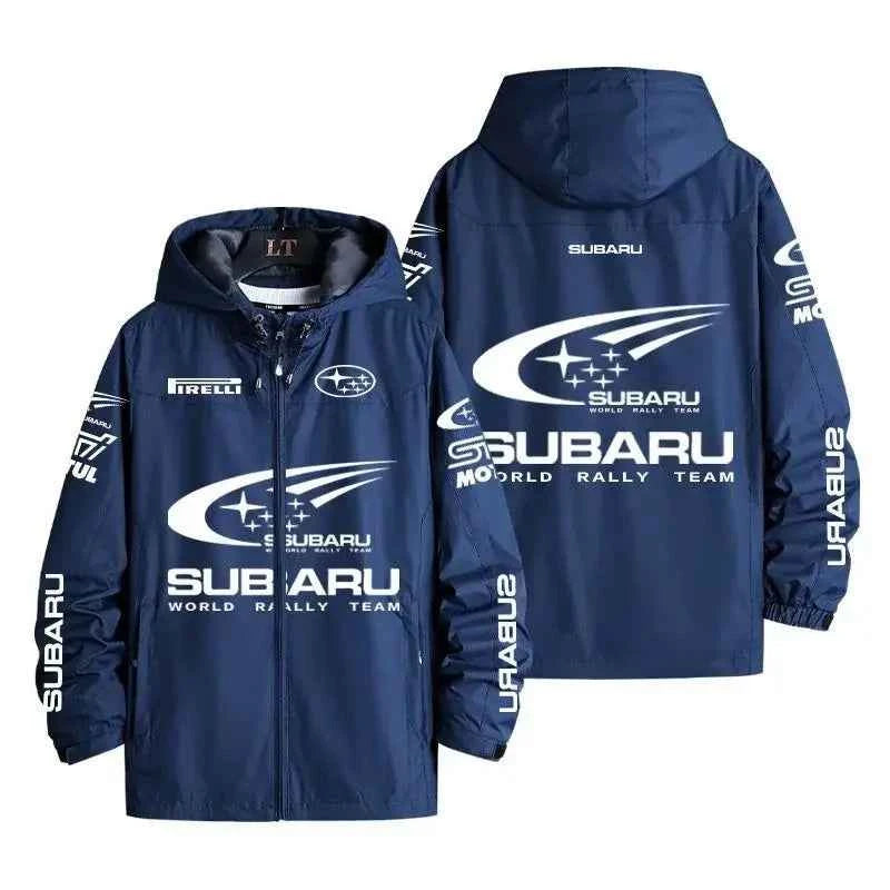 For Subaru Emblems F1 Racing Suit Jacket Fashion Hooded Zippers Coats Motorcycle Outdoor Riding Windbreakers  High Quality