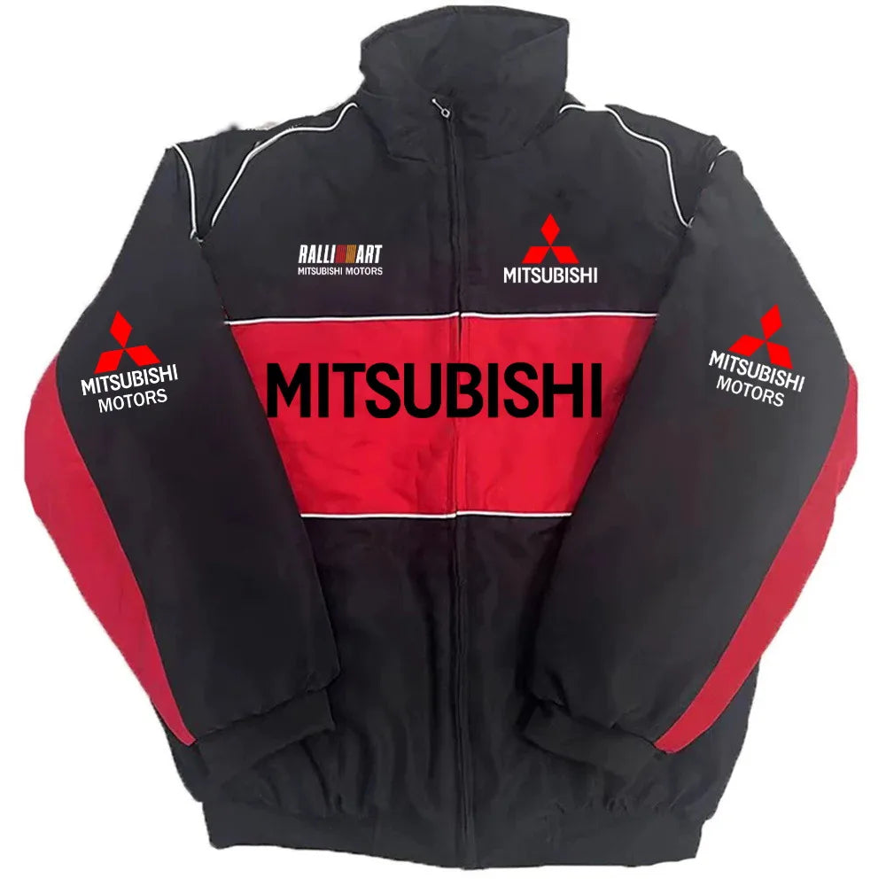 2026 Autumn/Winter Mitsubishi Rally Men's Stand Collar Zipper Jacket Vintage Youth Trendy Motorcycle Baseball Uniform
