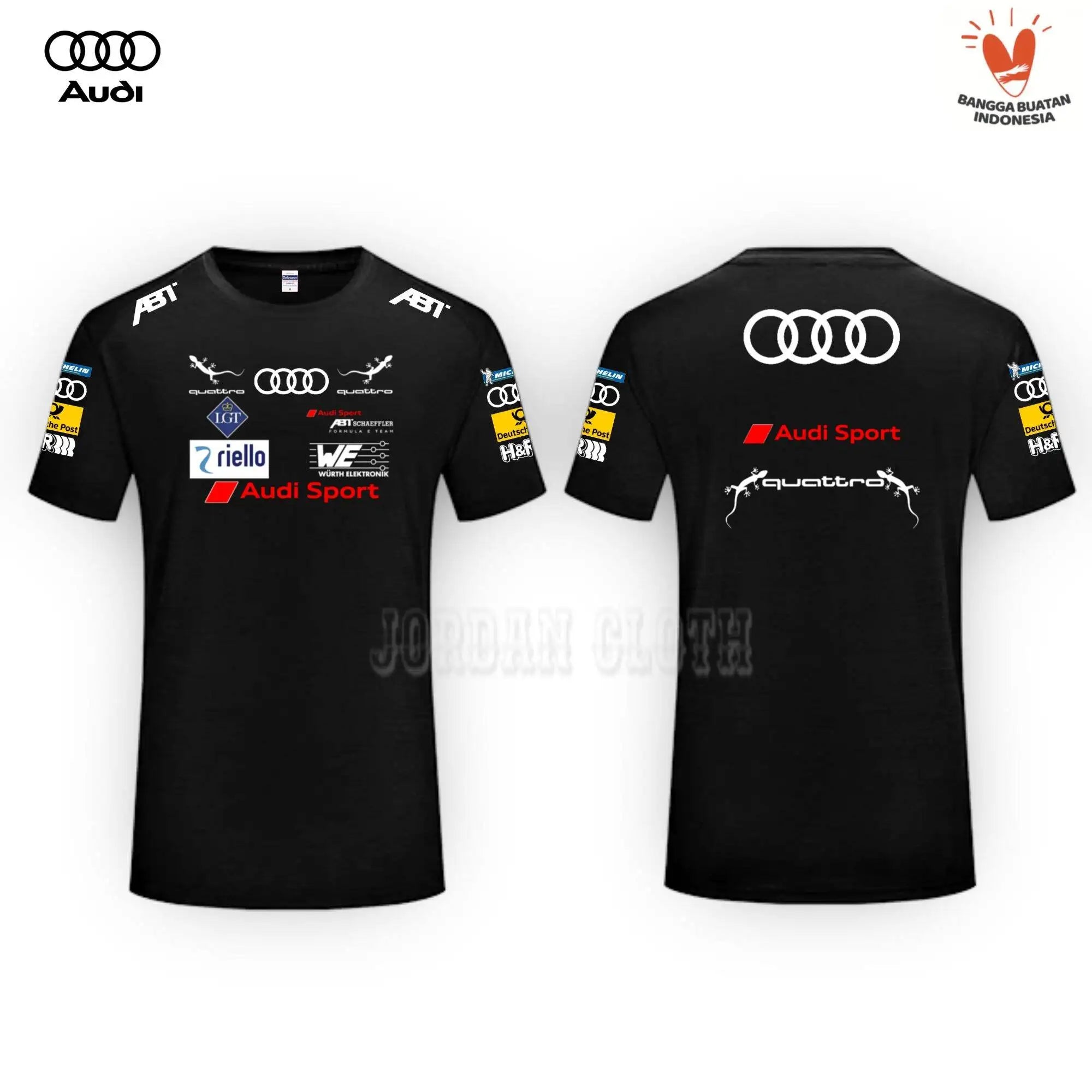 Audi Sport Racing Team T-shirt, Racing Driver Printed T-shirt, Racing Team Short-sleeved Fan Loose and Comfortable T-shirt