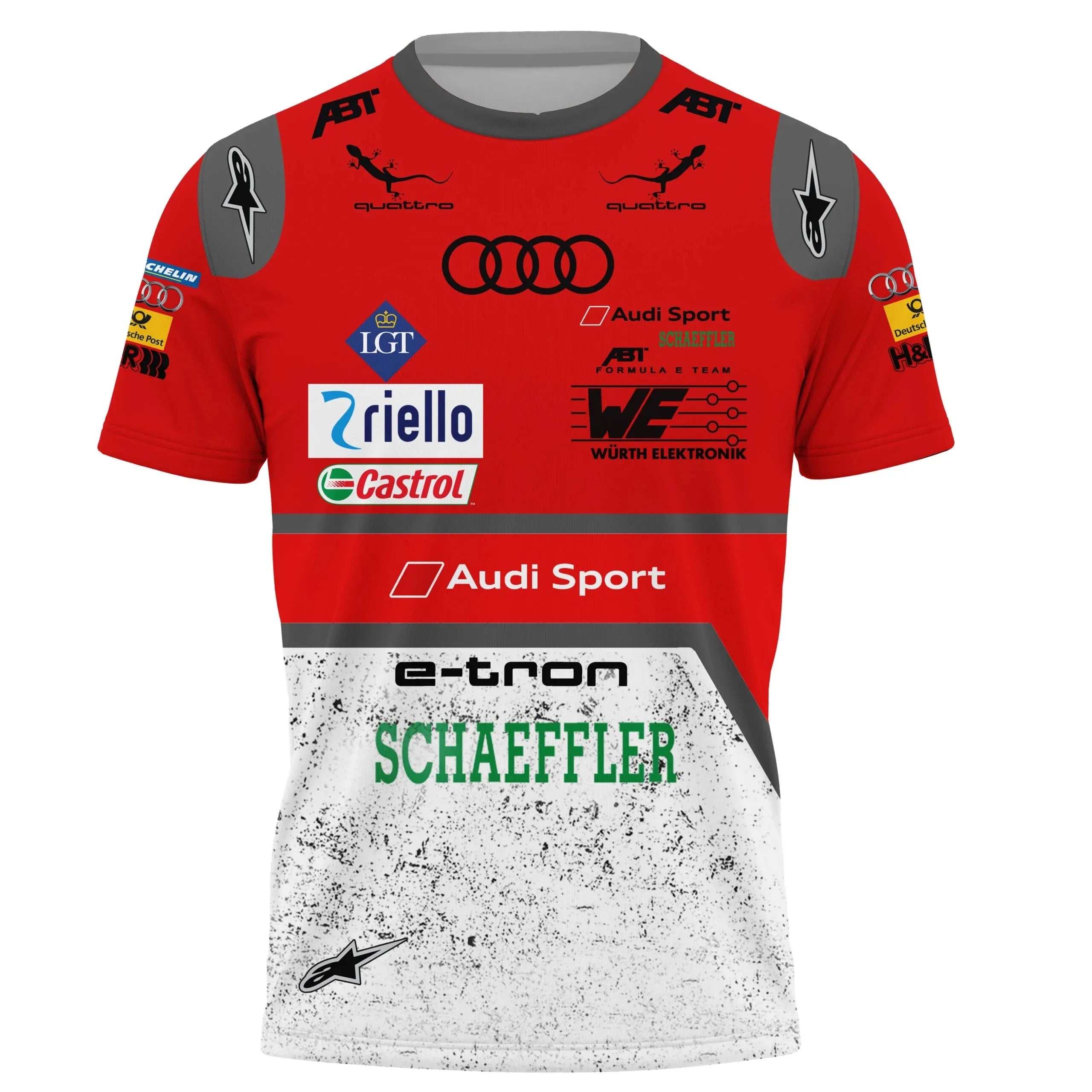 Audi 2025 Summer Best-selling Racing Suit 3D Printing Breathable and Comfortable Outdoor Sports Adult Casual Short Sleeves