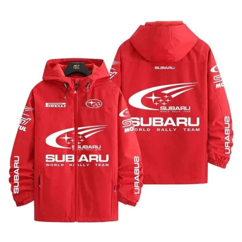 For Subaru Emblems F1 Racing Suit Jacket Fashion Hooded Zippers Coats Motorcycle Outdoor Riding Windbreakers  High Quality