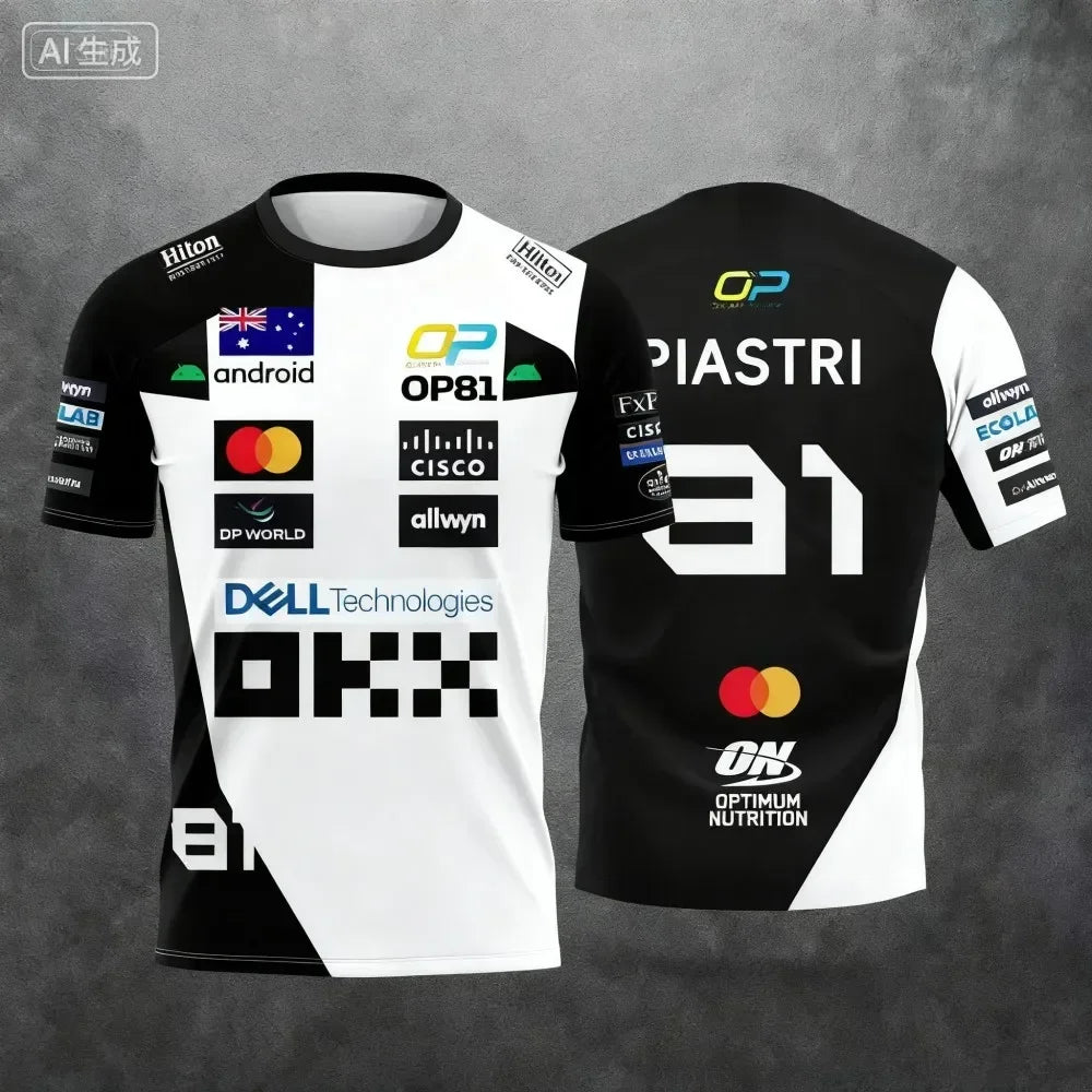 Lando Norris No. 4 nueva camiseta de estilo Racing 2025, ropa de carreras de deportes extremos, ropa deportiva transpirable
