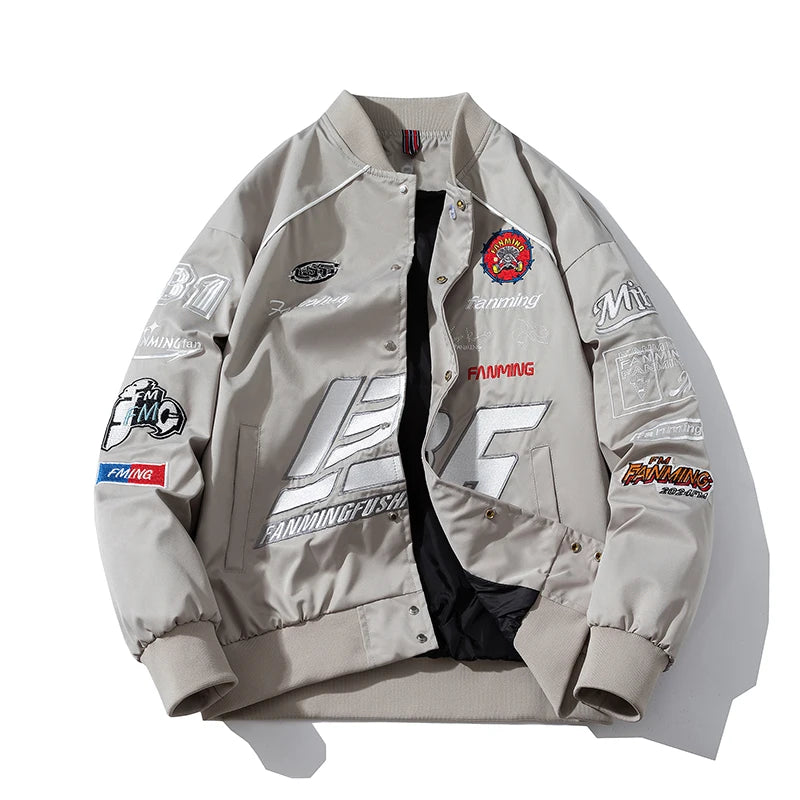 Autumn Winter Varsity Jacket Men Letter Embroidery Motorcycle Jacket Women Fashion Hooded Parkas American Baseball Coat Button