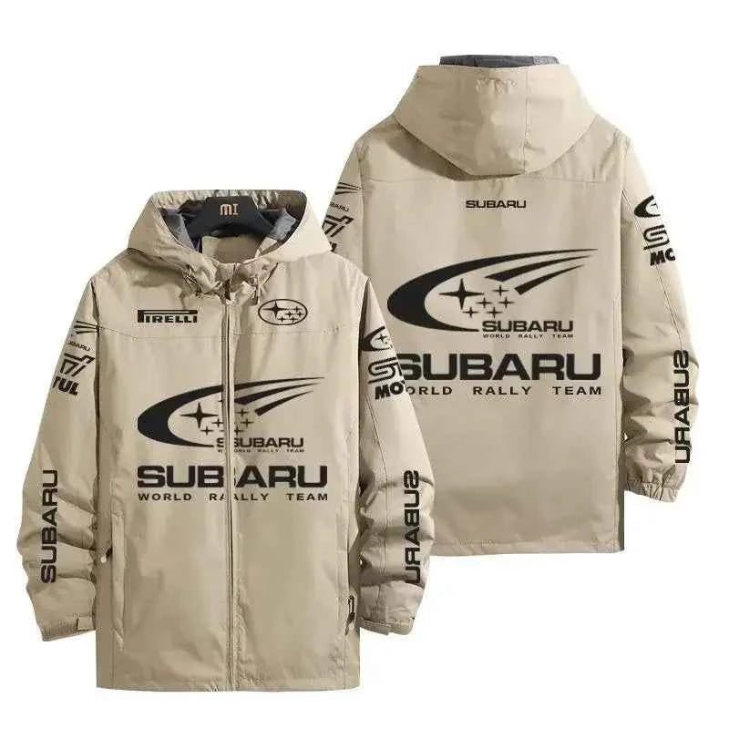 For Subaru Emblems F1 Racing Suit Jacket Fashion Hooded Zippers Coats Motorcycle Outdoor Riding Windbreakers  High Quality