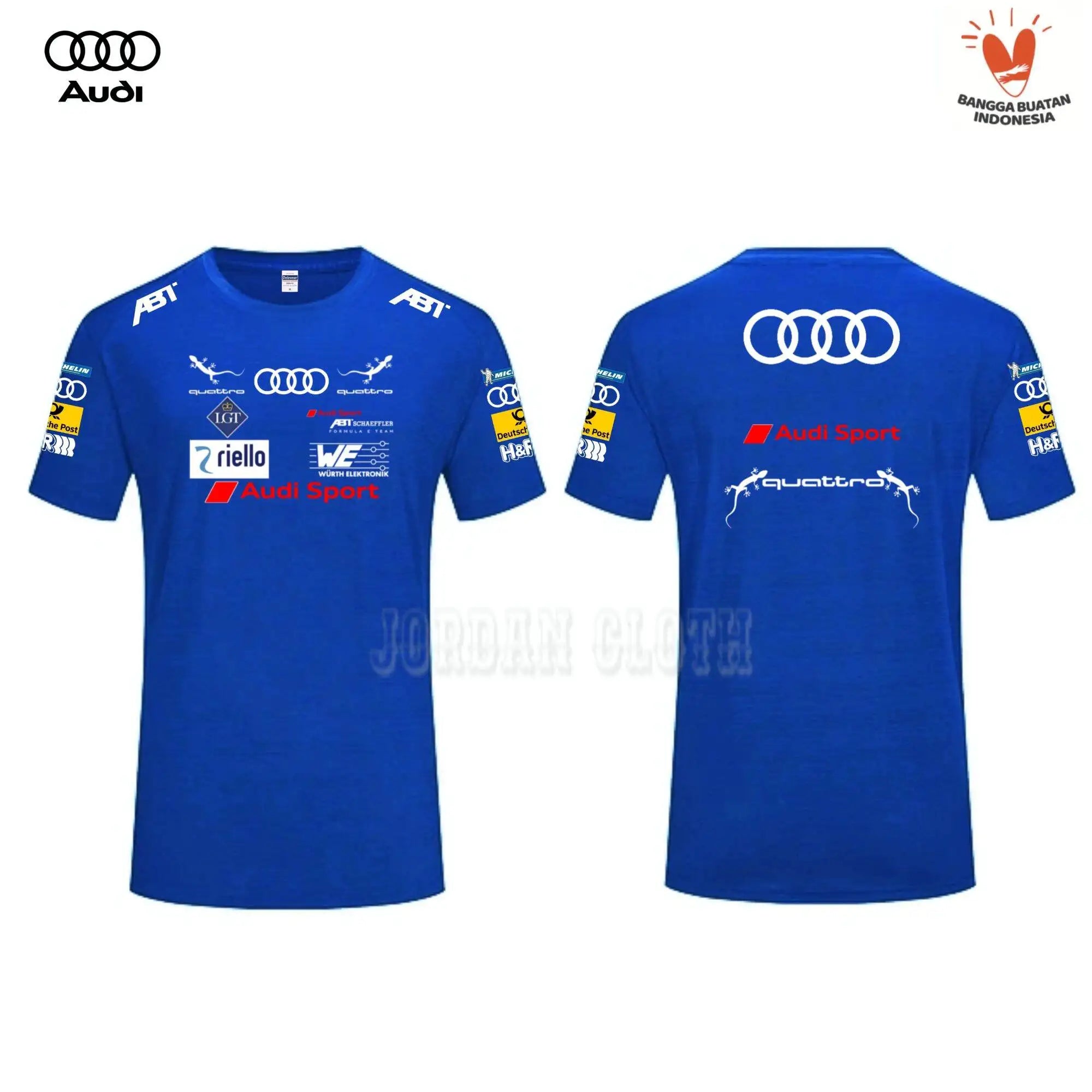 Audi Sport Racing Team T-shirt, Racing Driver Printed T-shirt, Racing Team Short-sleeved Fan Loose and Comfortable T-shirt