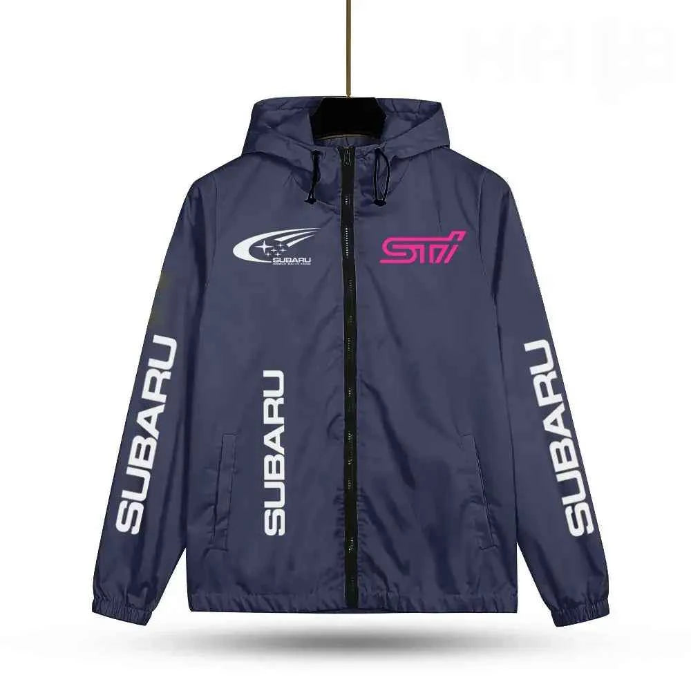 New summer men's hooded sunscreen jacket, UV resistant thin SUBARU loose running casual fishing sunscreen suit