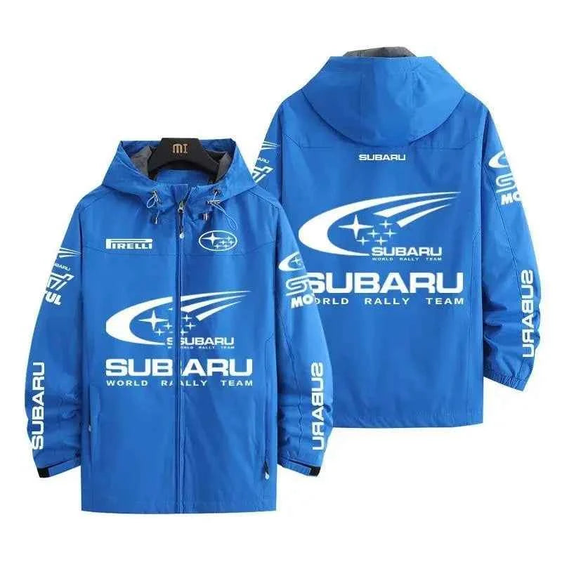 For Subaru Emblems F1 Racing Suit Jacket Fashion Hooded Zippers Coats Motorcycle Outdoor Riding Windbreakers  High Quality