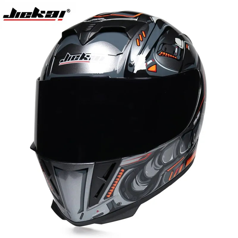 Full face helmet motorcycle riding helmet safety double lens Racing helmet Individuality braids horns
