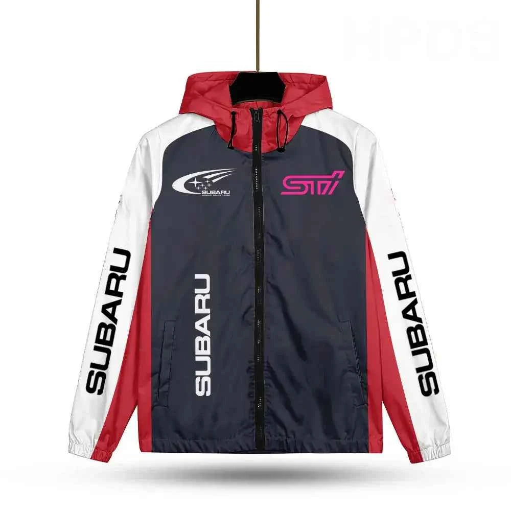New summer men's hooded sunscreen jacket, UV resistant thin SUBARU loose running casual fishing sunscreen suit