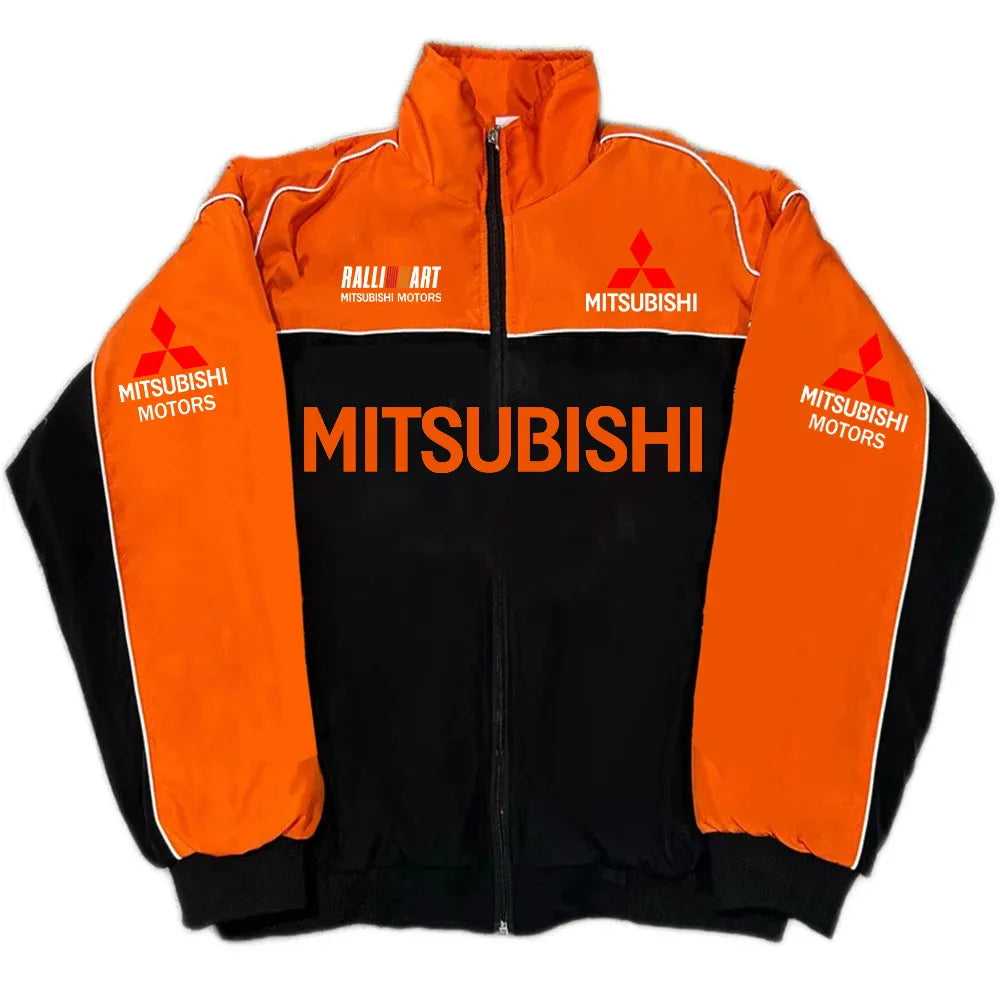 2026 Autumn/Winter Mitsubishi Rally Men's Stand Collar Zipper Jacket Vintage Youth Trendy Motorcycle Baseball Uniform