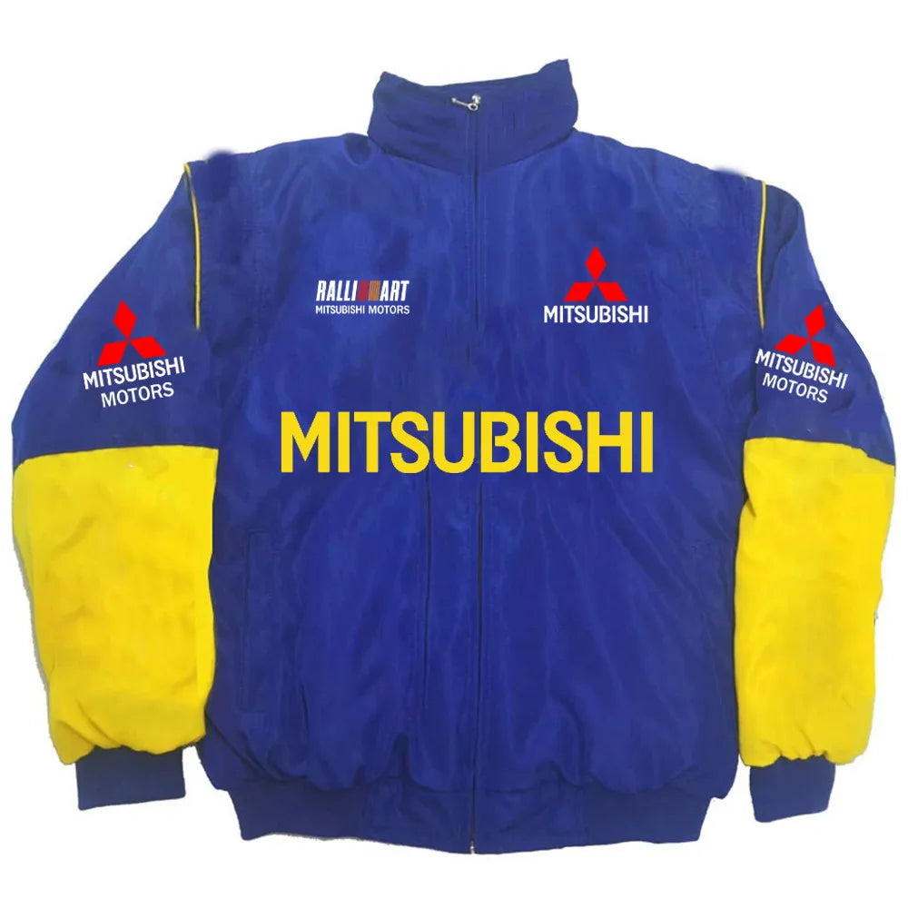 2026 Autumn/Winter Mitsubishi Rally Men's Stand Collar Zipper Jacket Vintage Youth Trendy Motorcycle Baseball Uniform