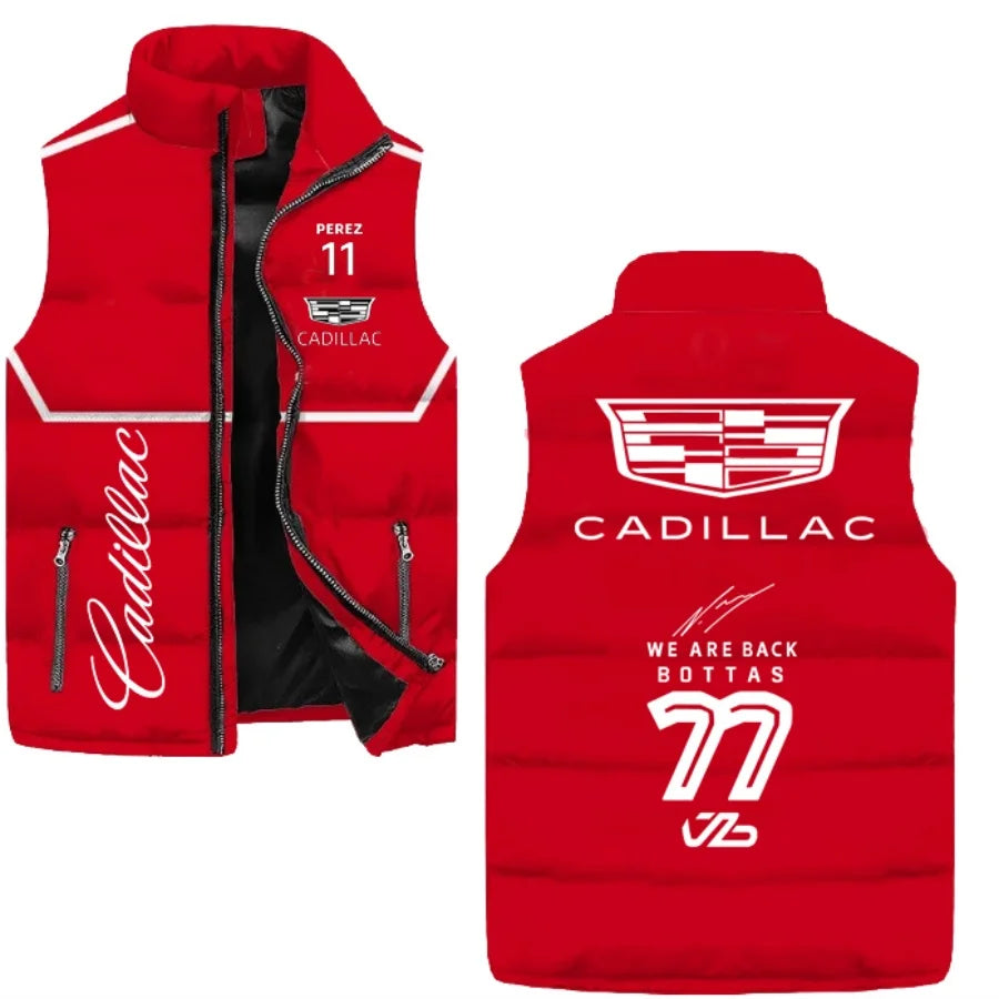 Newly designed insulated Cadillac racing F1 team clothing for men - warm and wind-resistant cycling jacket for the team, racing