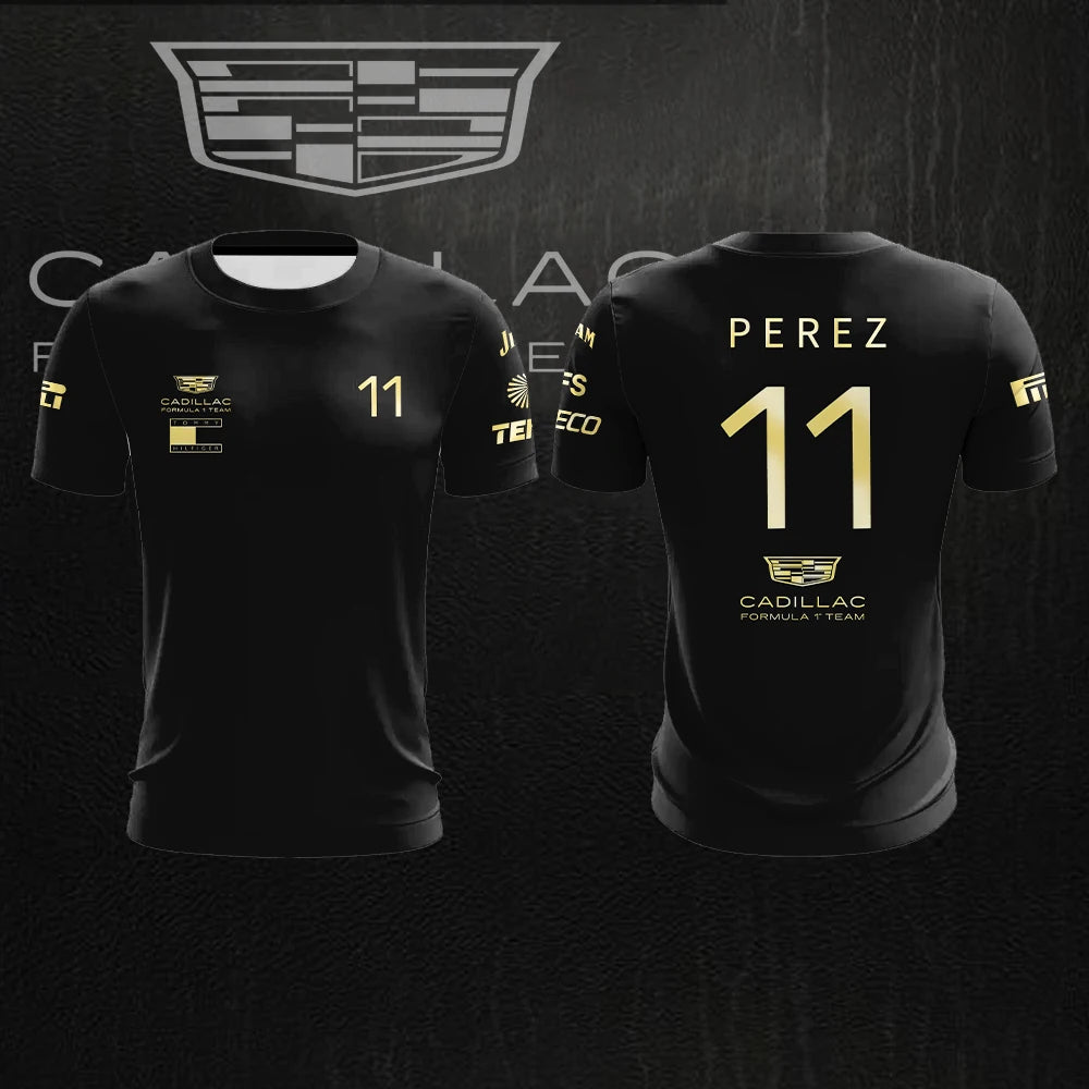 2026 New Cadillac Racing Team Outdoor Extreme Sports Fast Drying Breathable Round Neck T-shirt for Men Oversized Short Sleeve