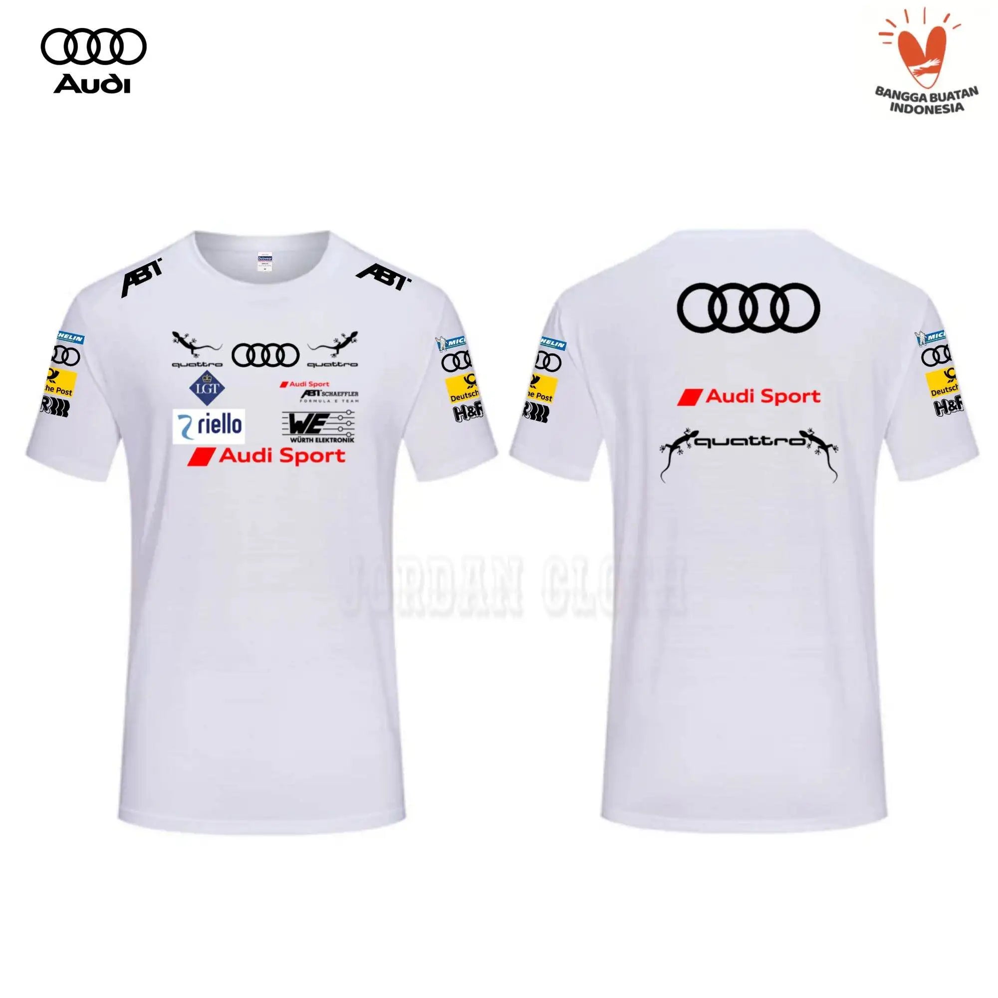 Audi Sport Racing Team T-shirt, Racing Driver Printed T-shirt, Racing Team Short-sleeved Fan Loose and Comfortable T-shirt