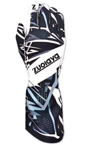 Kart long racing gloves with anti slip lightweight, full palm silicone wear-resistant  can be patterned on the outer seam logo