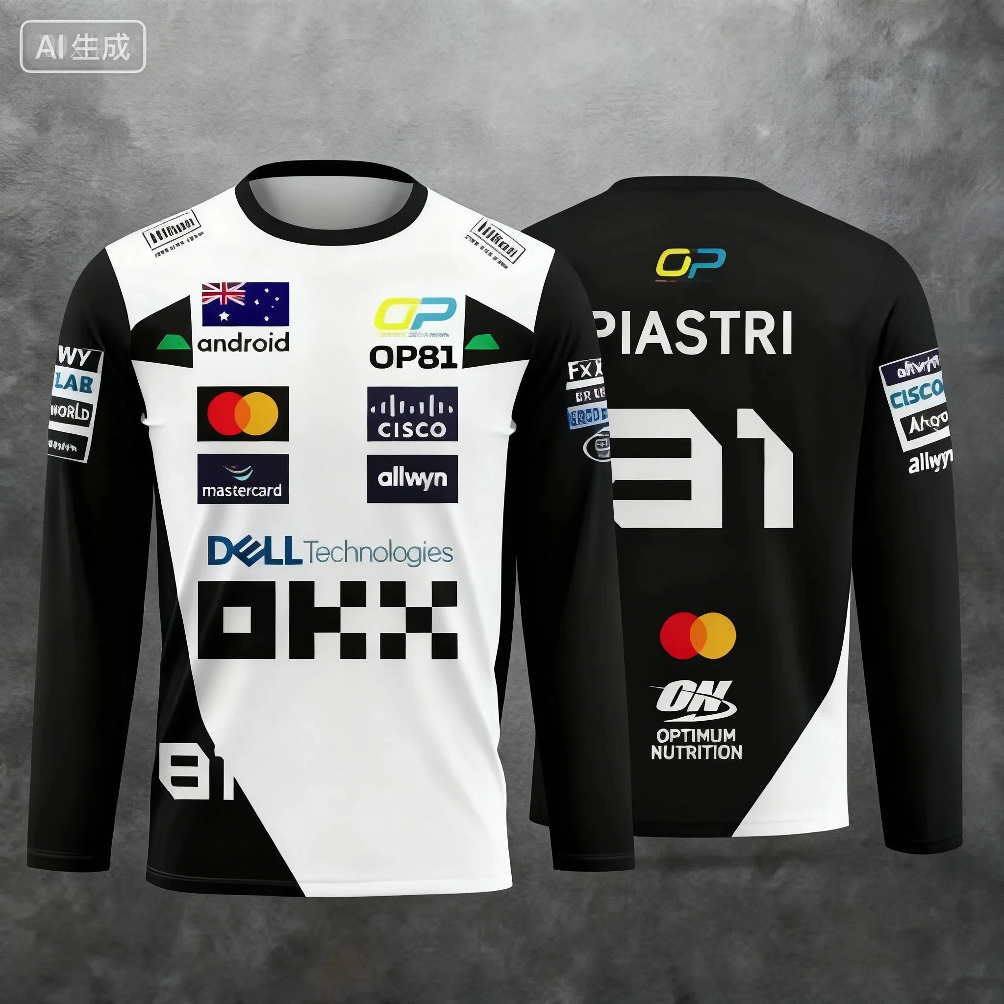 2025 New Lando Norris No.4 Racing Style Long-Sleeve T-Shirt - Extreme Sport Racing Suit, Breathable Athletic Wear for Motorsport