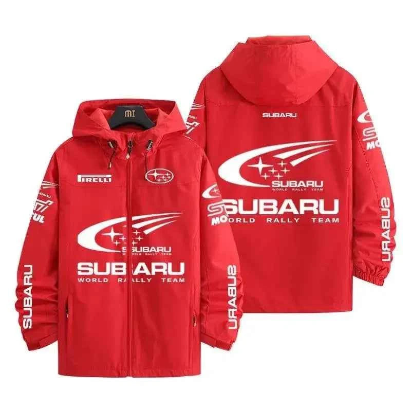 For Subaru Emblems F1 Racing Suit Jacket Fashion Hooded Zippers Coats Motorcycle Outdoor Riding Windbreakers  High Quality