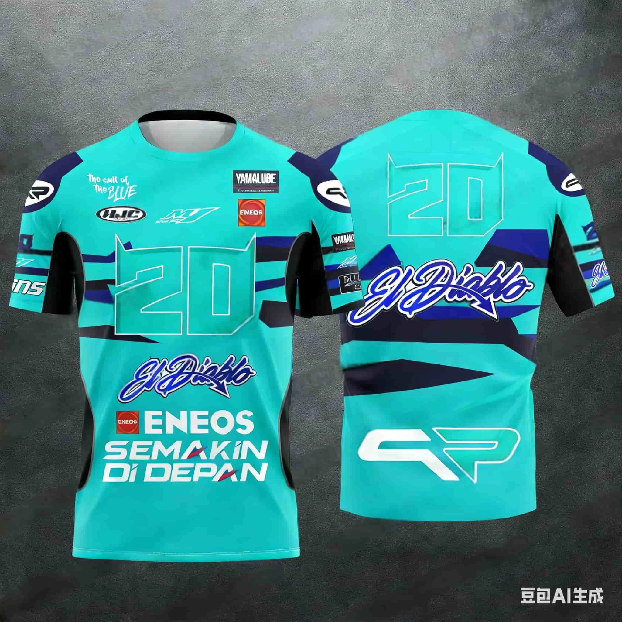 2026 New NO.20 Fabio Quartararo Enthusiast Motorsport Men's and Women's Commemorative Summer Fashion Breathable T-Shirt