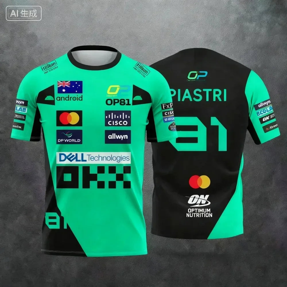 Lando Norris No. 4 nueva camiseta de estilo Racing 2025, ropa de carreras de deportes extremos, ropa deportiva transpirable