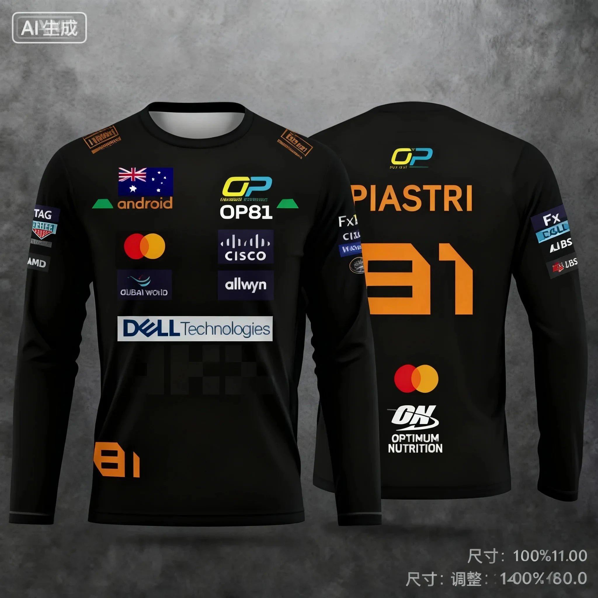 2025 New Lando Norris No.4 Racing Style Long-Sleeve T-Shirt - Extreme Sport Racing Suit, Breathable Athletic Wear for Motorsport