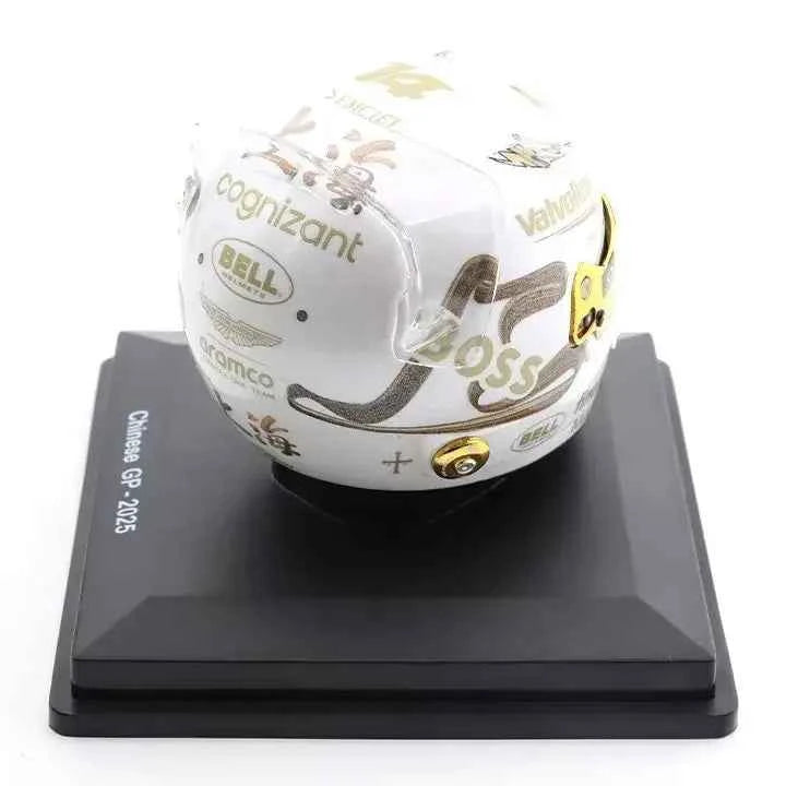 Aston Martin AMR25 Fernando Alonso 2025 F1 Helmet Simulation Model - Custom Resin Toy Gift