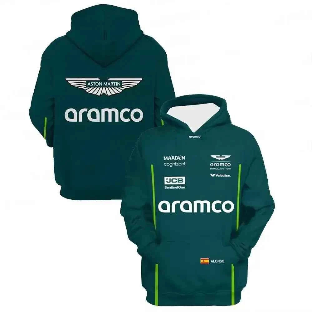 Aston Martin 2026 Sweatshirt - Fernando Alonso 14 & Lance Stroll 18 Motorcycle Hoodie for Racing Fans