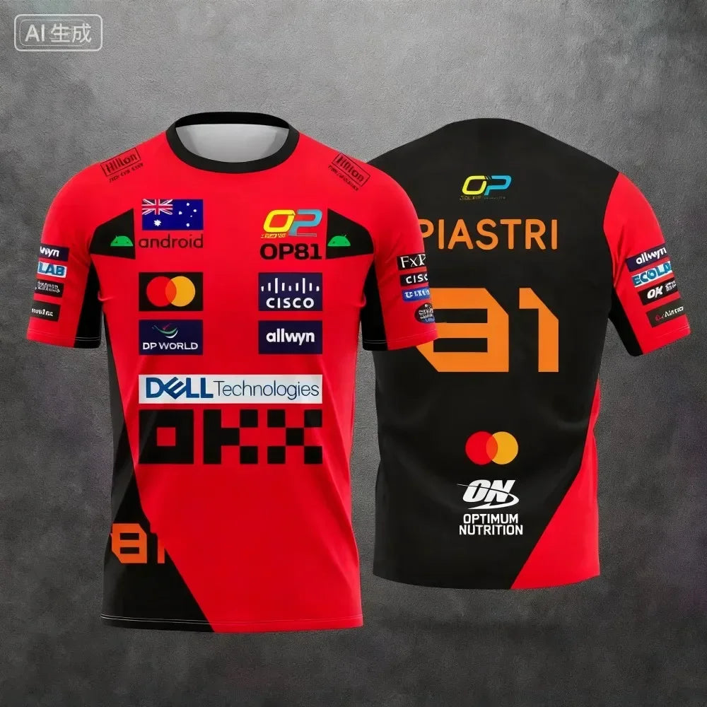 Lando Norris No. 4 nueva camiseta de estilo Racing 2025, ropa de carreras de deportes extremos, ropa deportiva transpirable