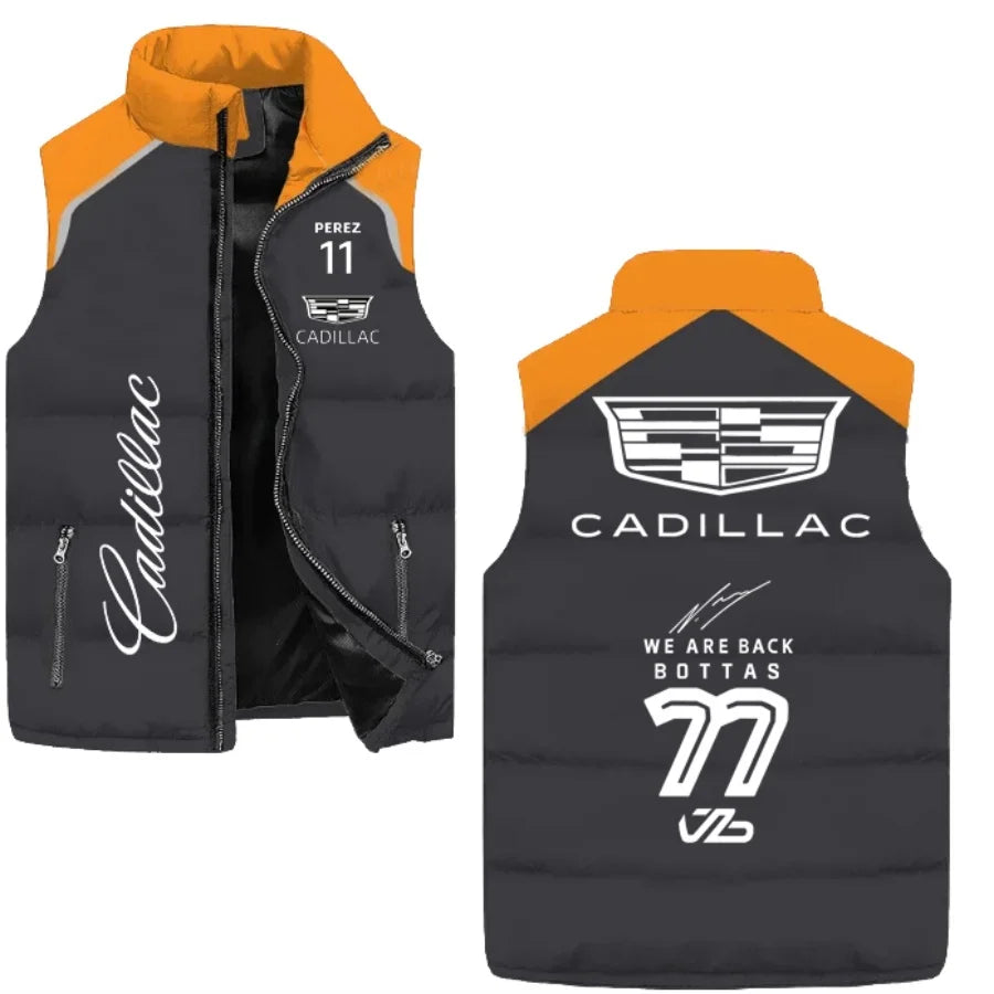 Newly designed insulated Cadillac racing F1 team clothing for men - warm and wind-resistant cycling jacket for the team, racing