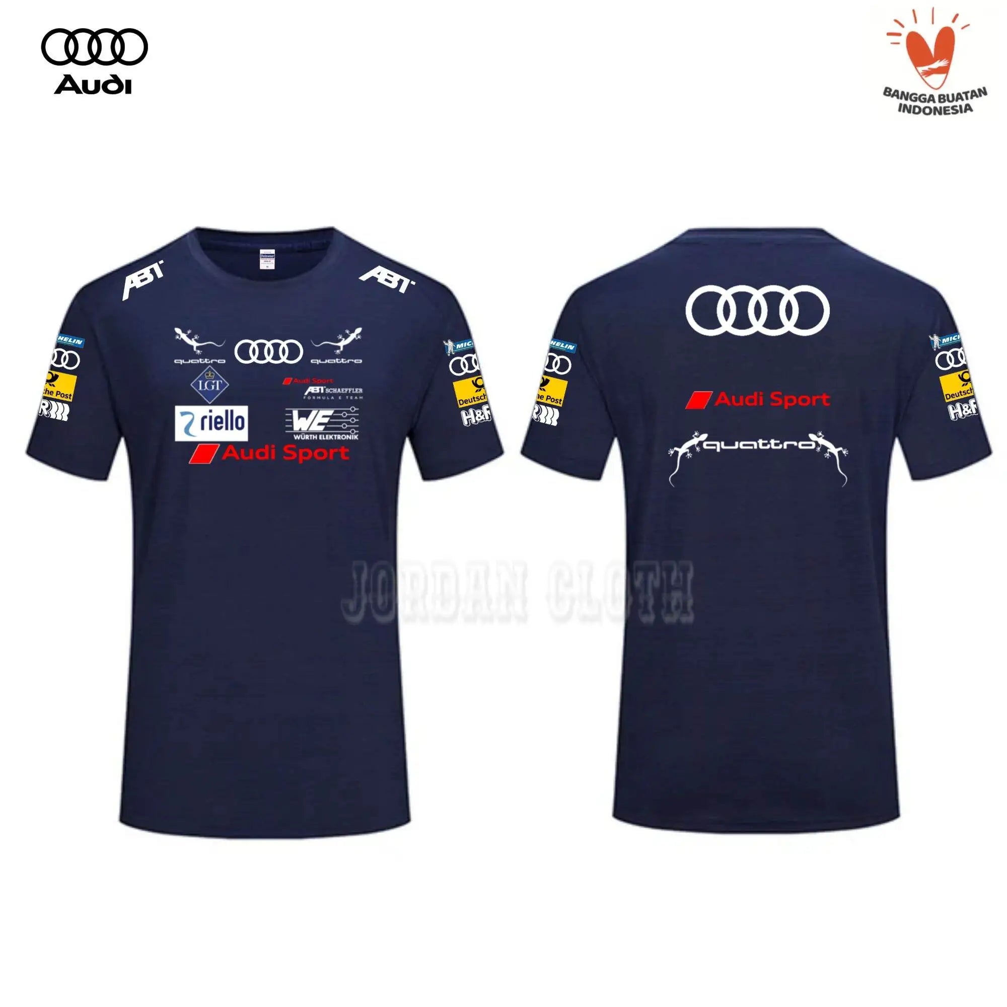 Audi Sport Racing Team T-shirt, Racing Driver Printed T-shirt, Racing Team Short-sleeved Fan Loose and Comfortable T-shirt