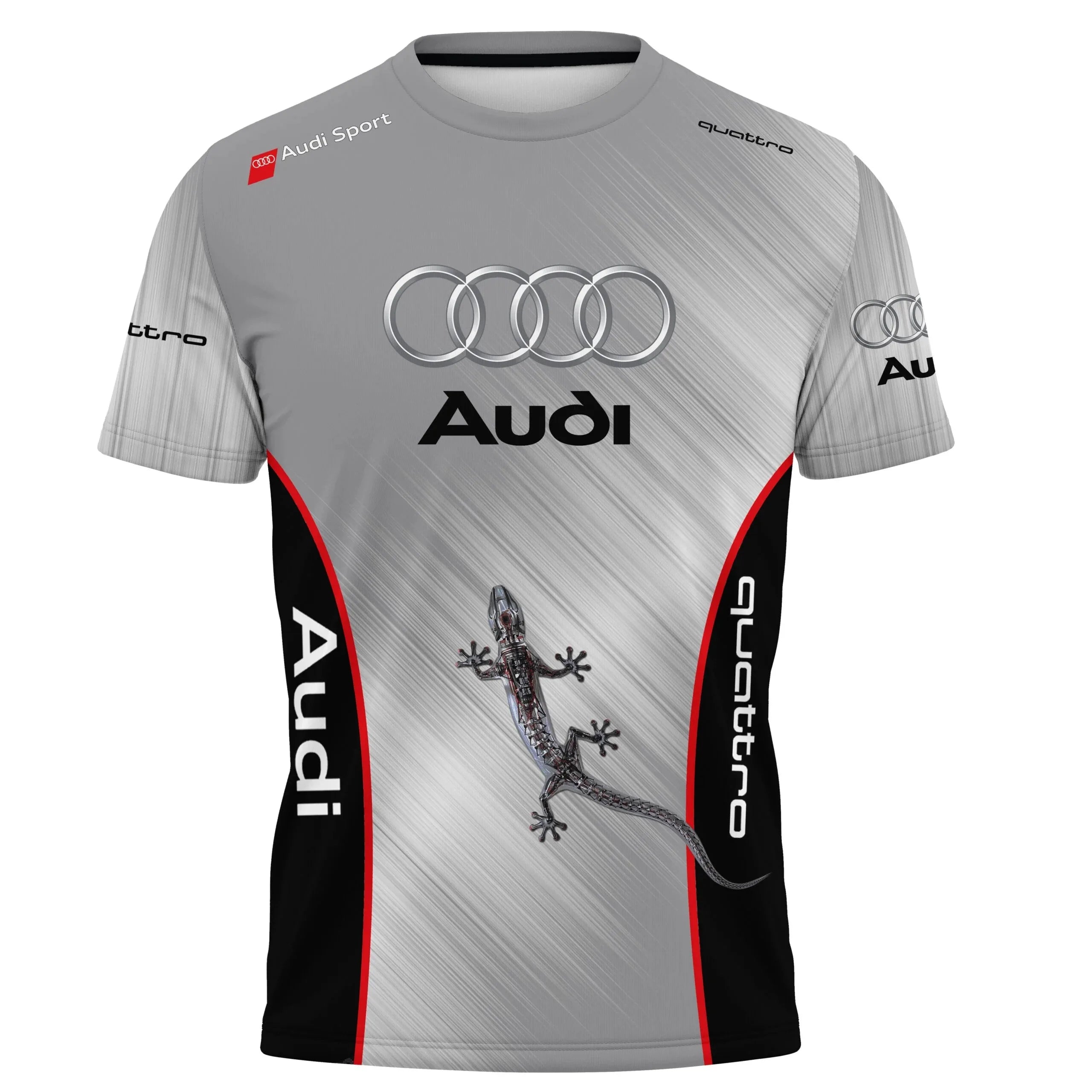 Audi 2025 Summer Best-selling Racing Suit 3D Printing Breathable and Comfortable Outdoor Sports Adult Casual Short Sleeves