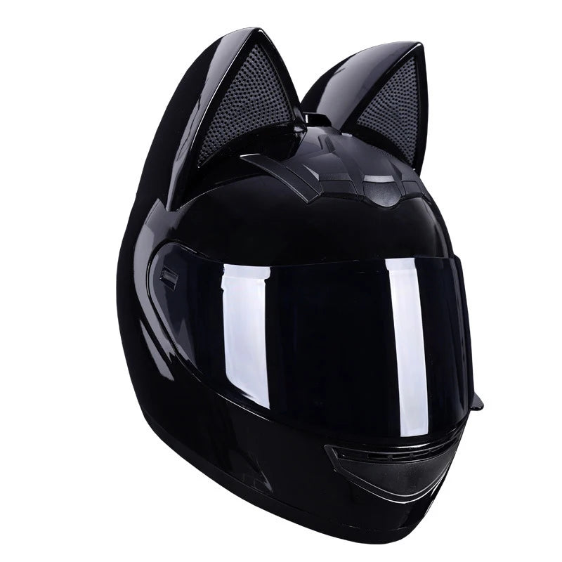 Cat Ear Motorcycle Helmet Full Face Detachable DOT Certification Safety Moto Helmet For Women Men Breathable Gift For Girlfriend