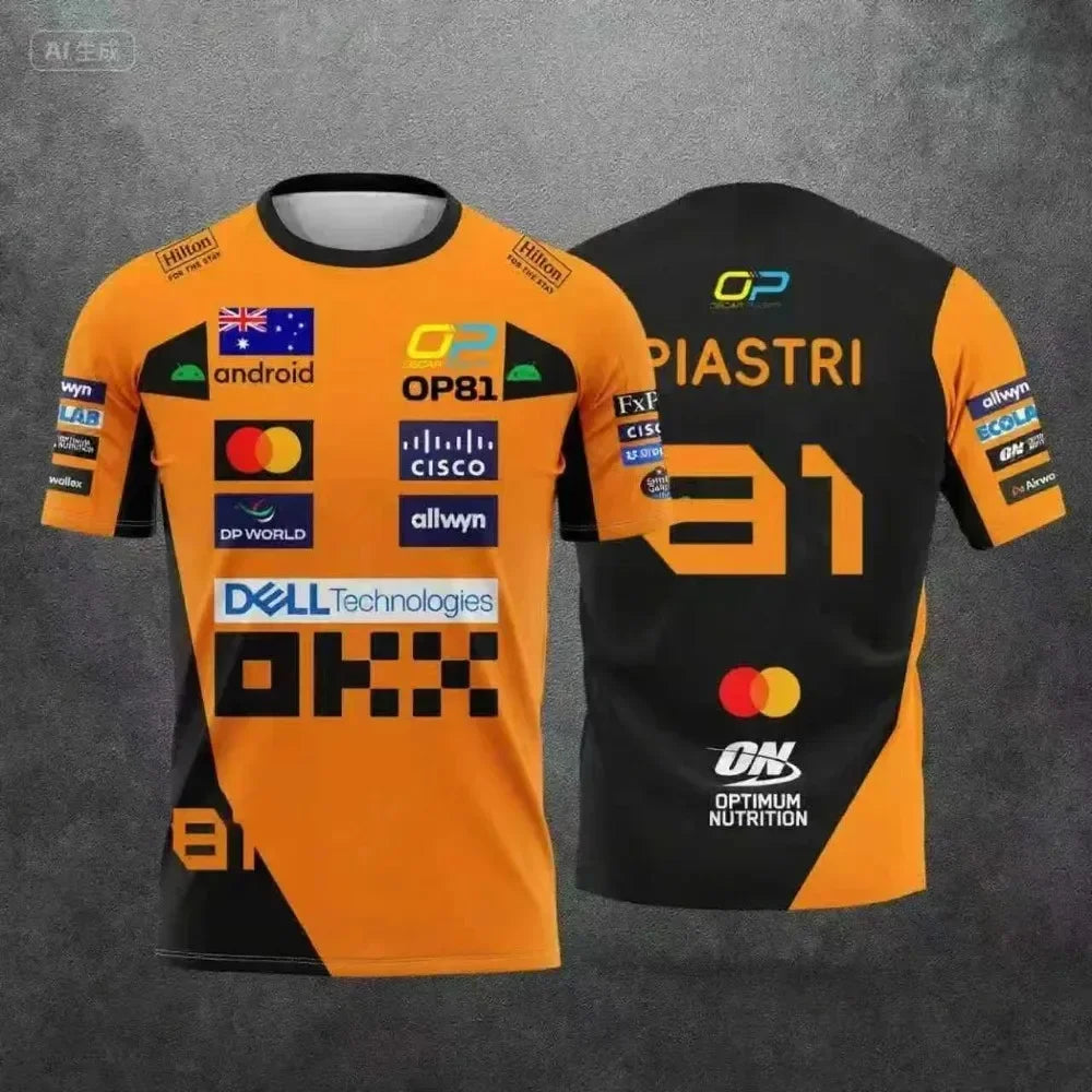 Lando Norris No. 4 nueva camiseta de estilo Racing 2025, ropa de carreras de deportes extremos, ropa deportiva transpirable