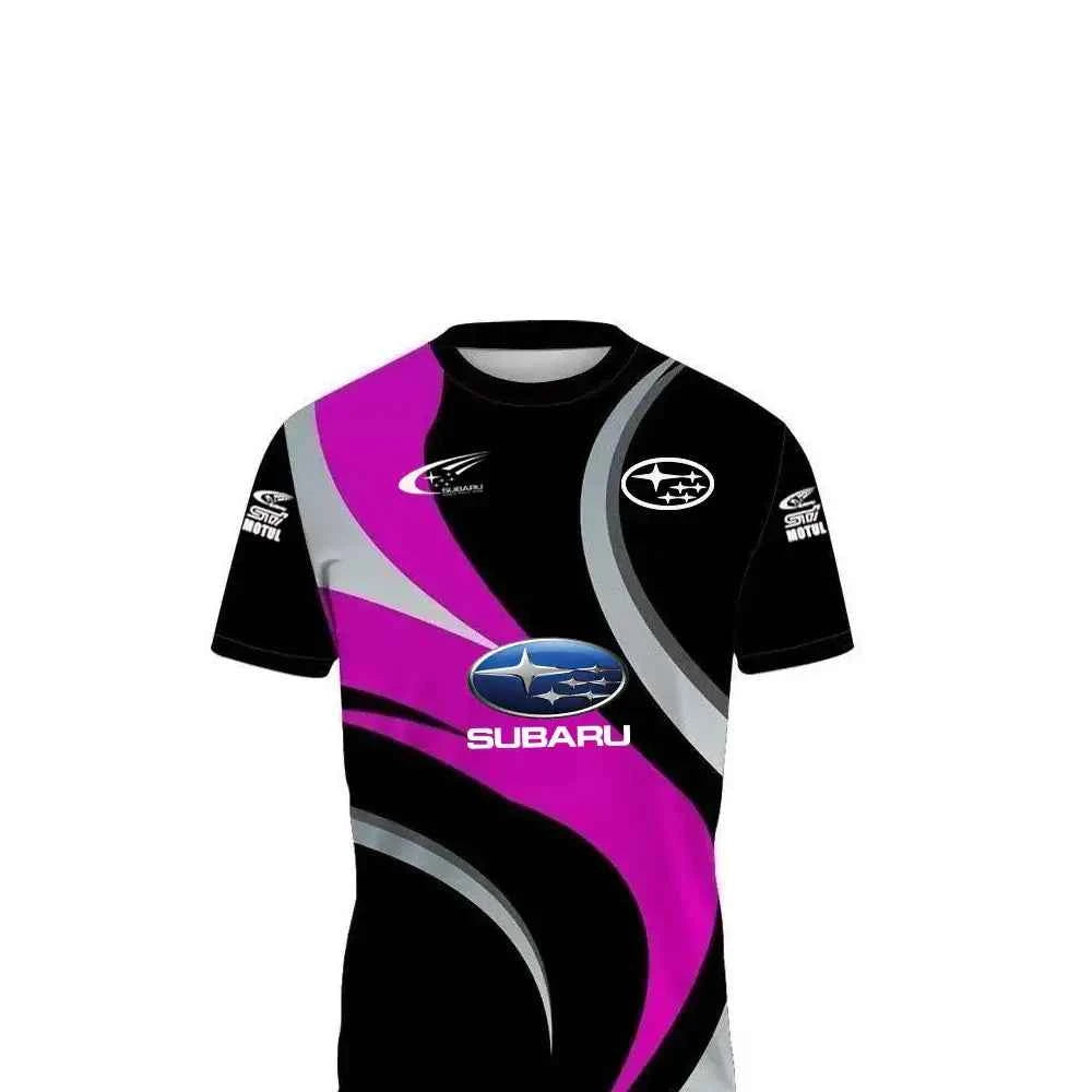 SUBARU racing fast drying breathable short sleeved sports T-shirt, suitable for cheerleading racers, car enthusiasts, men and wo