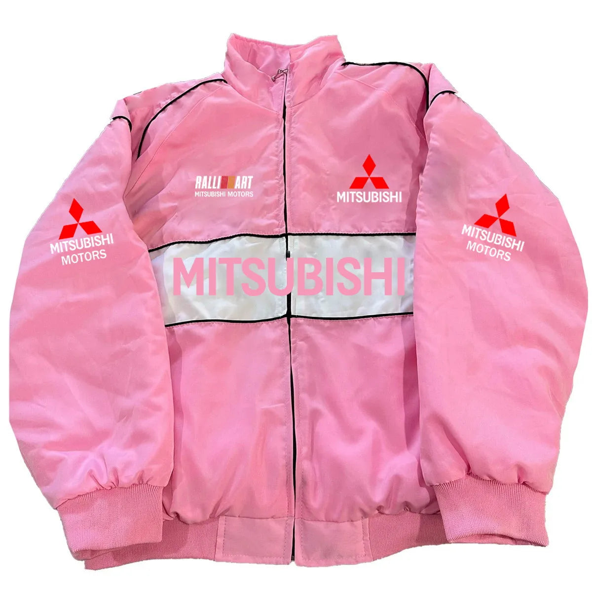 2026 Autumn/Winter Mitsubishi Rally Men's Stand Collar Zipper Jacket Vintage Youth Trendy Motorcycle Baseball Uniform