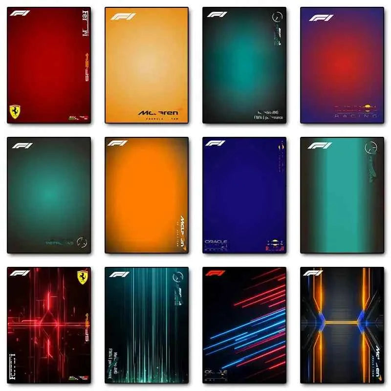 Famous Racing Cars Gradient Canvas Prints - Modern Minimalist Wall Art for Living Room Decor & Gifts