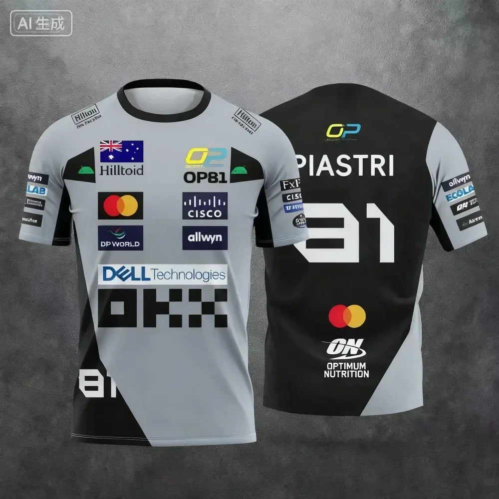 Lando Norris No. 4 nueva camiseta de estilo Racing 2025, ropa de carreras de deportes extremos, ropa deportiva transpirable