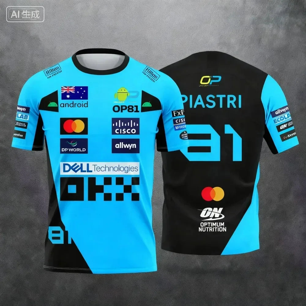 Lando Norris No. 4 nueva camiseta de estilo Racing 2025, ropa de carreras de deportes extremos, ropa deportiva transpirable