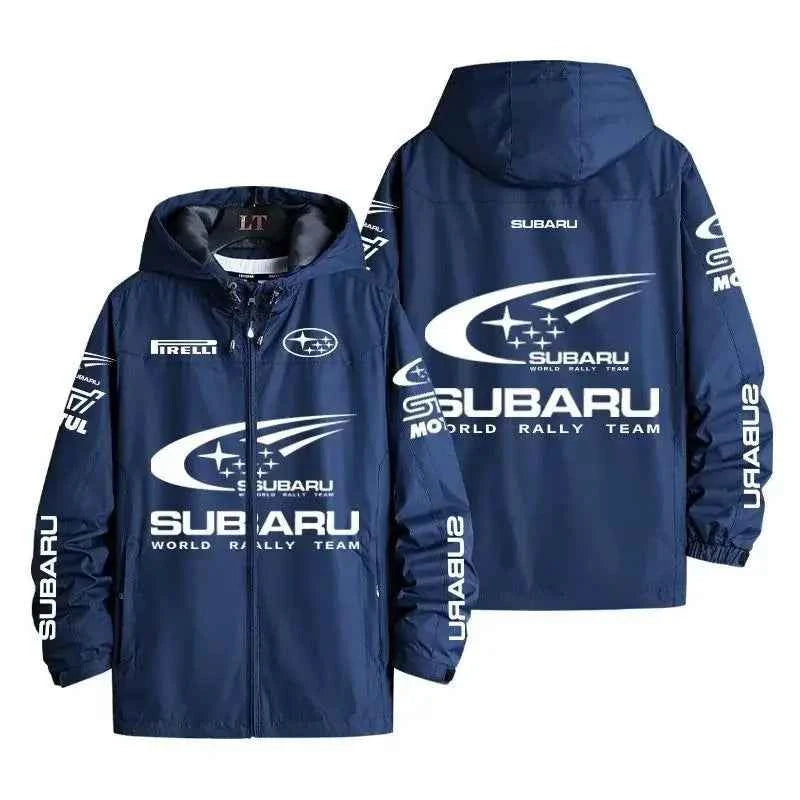 For Subaru Emblems F1 Racing Suit Jacket Fashion Hooded Zippers Coats Motorcycle Outdoor Riding Windbreakers  High Quality