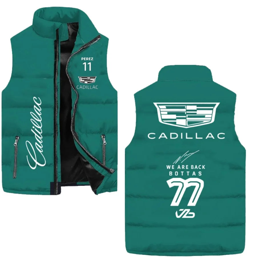 Newly designed insulated Cadillac racing F1 team clothing for men - warm and wind-resistant cycling jacket for the team, racing