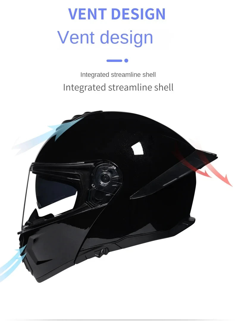 ORZ-B08A Full Face Motorcycle Helmet Glossy Mecha Pattern Racing Helmet Italian Style DOT Certified Safety Helmet with Tinted Vi