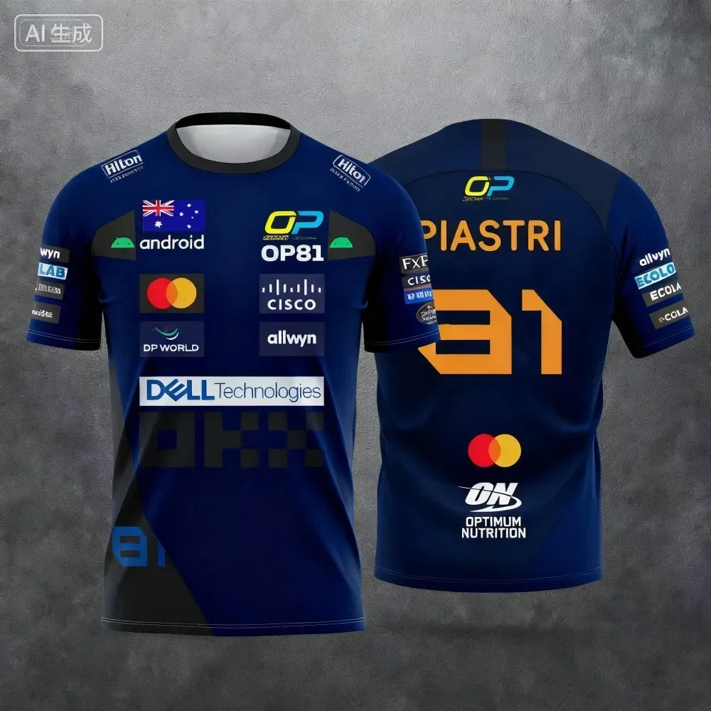 Lando Norris No. 4 nueva camiseta de estilo Racing 2025, ropa de carreras de deportes extremos, ropa deportiva transpirable